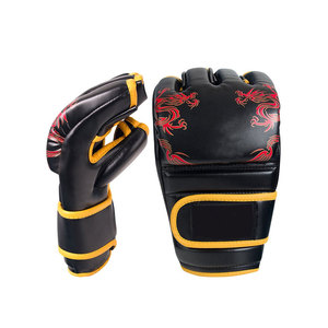 Guantes de Boxeo de Cuero MMA, Guantes de Boxeo de Medio Dedo con Protección Anti-Impactos y Absorción de Impactos - Product Image 6