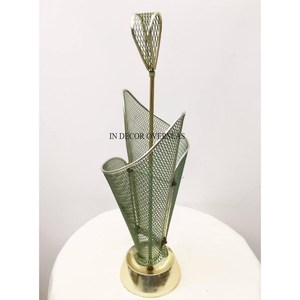 Argent brillant poli fil métallique robuste en forme de parapluie Look attrayant porte-parapluie support ménage et hôtel approvisionnement - Product Image 1