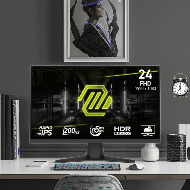 24" IPS LCD Gaming Monitors 200Hz Refresh Rate 1K 1ms Response Time Office