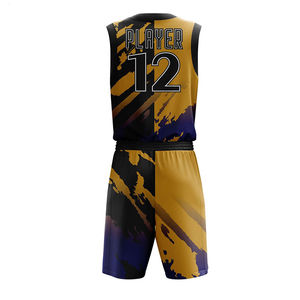 Uniforme de short de basket-ball en maille, uniforme de basket-ball de haute qualité par sublimation pour hommes, vente en gros - Product Image 2