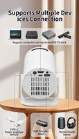 Mini projecteur LED portable M5 avec support pour téléphone portable, facile à utiliser pour le home cinéma, les enfants, 50 lumens ANSI, cadeaux