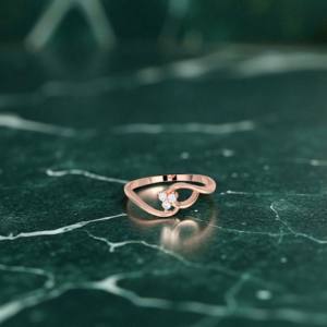 0.04 Carat E-F/VVS-VS Moissanite Bague en diamant taille ronde Design fantaisie moderne en or massif 10K 14K 18K - Product Image 4