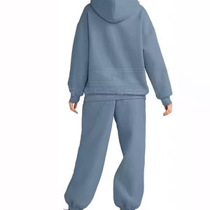 2025 survêtement d'hiver en coton et polyester léger et respirant de grande taille avec logo personnalisé pour femmes ensemble 2 pièces à capuche régulier - Product Image 2