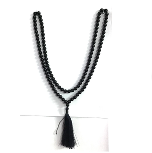 หินออบซิเดียนสีดำธรรมชาติ JAP Mala ลูกปัด108ขนาด8มม. หินบำบัดแบบมาลาสำหรับลูกปัดสร้อยคอบำบัด - Product Image 4