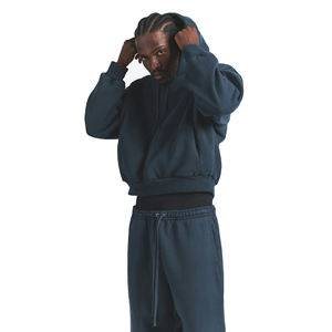 Conjunto de Sudadera con Capucha y Pantalones Deportivos de Algodón Lavado para Hombre, Estilo Casual, Hombros Caídos, Felpa Gruesa, Alta Calidad, Invierno - Product Image 3