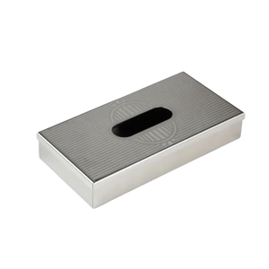 Boîte à mouchoirs rectangulaire en métal moderne Porte-serviettes en acier inoxydable écologique personnalisable Accessoire de salle de bain - Product Image 1