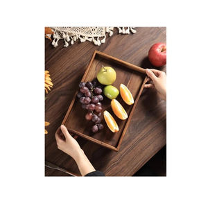 Elegante bandeja de madera de tamaño personalizado para la cocina casera para aperitivos y frutas del fabricante y proveedor indio a bajo precio - Product Image 4