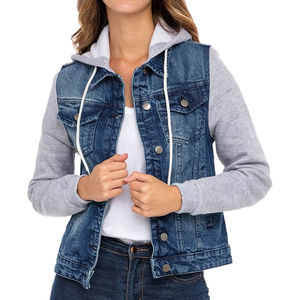Chaquetas Vaqueras con Capucha para Mujer, Nuevas, Elegantes y a la Moda, Personalizables, Venta Directa de Fábrica - Product Image 1