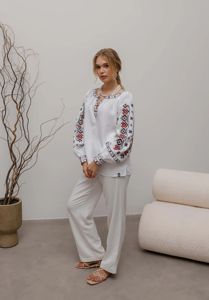 Kadın Modası Basit Dokuma İşlemeli Bluz Kısa Kollu Poplin Kumaş Günlük Stil İlkbahar Yaz Sonbahar Kış İçin - Product Image 6