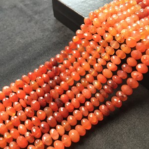 Perles Rondelles Facettées en Cornaline 100% Naturelle Certifiée IGI 7mm-12mm Grade AA Orange Feu pour Fabrication de Bijoux Vivaaz Gems - Product Image 4