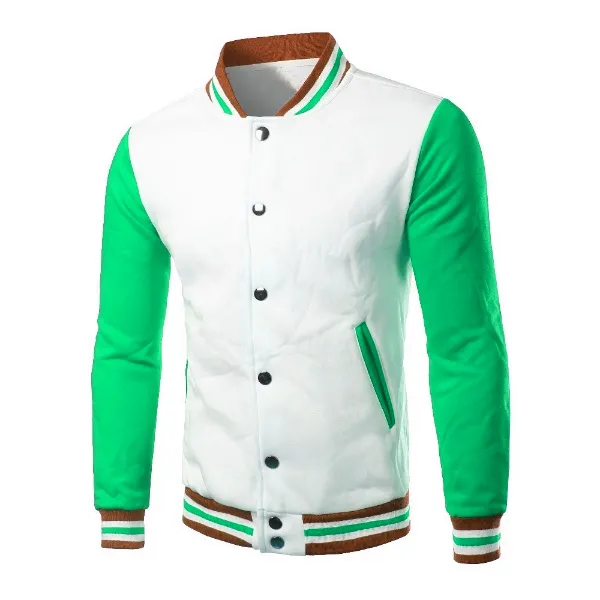 OEM ODM OBM Stylish Men Designs Embroidery Baseball Jacket Fashion Streetwear Casual Fit College Jacket Brand