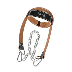 Arnés de Cabeza Ajustable de Cuero con Cadena de Acero Inoxidable de Alta Resistencia para Entrenamiento de Cuello y Levantamiento de Pesas - Product Image 5