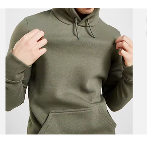 Sudadera con capucha de invierno gruesa Unisex 300 GSM Material polar personalizado marca propia ropa informal con logotipo frontal para hombres - Product Image 1