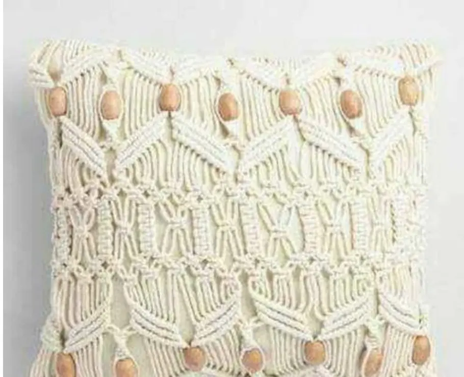 Fundas de cojín de algodón de macramé, funda de almohada Bohemia tejida, cubierta de cojín, decoración de hilo, 27243