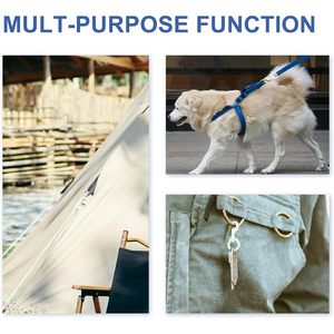 Topflags 2 Pack 3.5 Inch Metal Swivel <b>Hooks</b> White Rubber Coated Flag <b>Clips</b> for Outdoor Pet and Flagpole Rope - Product Image 3