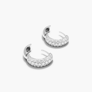 Pendientes de aro de diamante de moissanita de plata 925 modernos, elegantes piedras de corte redondo clásicas brillantes, regalo de joyería perfecto para mujer - Product Image 6