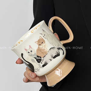 แก้วเซรามิครูปแมวขนาด 300 มล. แบบมีฉนวนกันความร้อน สวยงาม ใช้ซ้ำได้ สำหรับกาแฟและชา เหมาะสำหรับคู่รัก ใช้สำหรับอาหารเช้าและใช้ในบ้าน หรือเป็นของขวัญ - Product Image 6