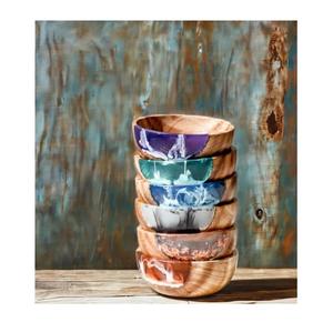 Bol décoratif en résine fait à la main avec finition lisse brillante design moderne élégant parfait pour la table ou la décoration intérieure - Product Image 2