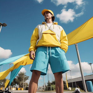 Conjuntos de pantalones cortos cortavientos de diferentes colores para hombre, Camping, senderismo, lluvia, chaqueta con cremallera, pantalones cortos, traje cortavientos de dos piezas para hombre - Product Image 3