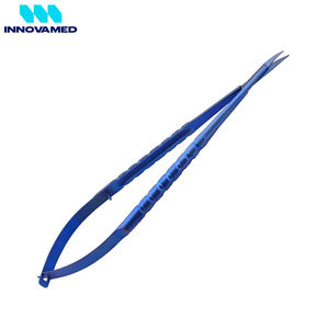 Micro tijeras de resorte de acero inoxidable Color titanio azul con hoja curva, diseño de resorte de 6,34 pulgadas para uso de precisión - Product Image 2