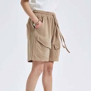 Prix de gros short 100% coton lavé à l'acide vintage hommes sport avec poche cordon vêtements d'été gym toutes tailles shorts - Product Image 5