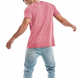 Venta al por mayor de alta calidad Vale camiseta hombres Vintage Top Tee DTG estampado blanco pantalones cortos mangas Casual Street Wear Ringer camiseta para hombres - Product Image 5