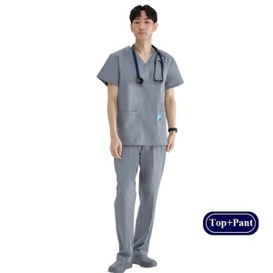 Bata de laboratorio sedosa para hospital de verano, bata de farmacia, abrigo de consulta antiestático, cintura con lengüeta, doble función para hombres y mujeres - Product Image 2