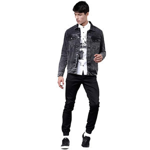 Vestes en jean professionnelles pour hommes en coton avec poche avant à manches longues vestes décontractées d'hiver pour hommes - Product Image 4