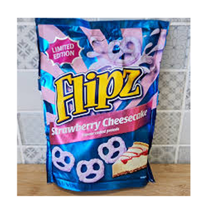 Flipz Pretzels de Tarta de Queso con Sabor a Fresa, 90 g por Porción, 22 g, 107 Calorías, 4.5 g de Grasa, 3.5 g de Grasa Saturada, para un Snack Rápido y Ligero - Product Image 1