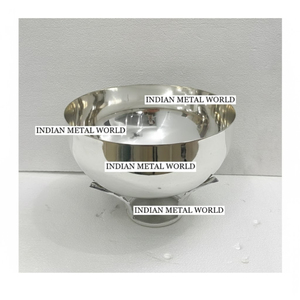 Bol à chocolat en argent artisanal avec motifs floraux, bol à chocolat en métal pour décoration de festival, bol à chocolat avec plateau en argent décoratif - Product Image 3