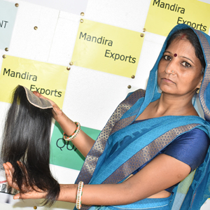 Extensions de Cheveux Humains à Double Trame, Cuticule Vierge Indienne, Alignée, Remy, Fermeture Droite, Longue, Couleur Noire, Un Donateur, 5x5 - Product Image 3