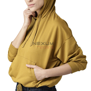 Sudadera con capucha de manga larga con diseño personalizado para mujer, hecha de forro polar de algodón, material de última moda para la temporada de invierno - Product Image 2