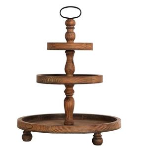 Venta caliente Navidad bodas fiestas celebración mango madera pastel soporte estilo único fruta pastel servir soporte - Product Image 2