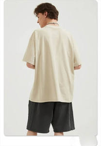 Fabricante personalizado gráfico 100% algodón gota hombro Vintage liso Casual de gran tamaño pesado camisetas para hombres ácido de punto - Product Image 3