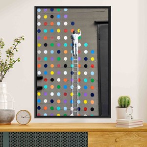 Vibrant Graffiti Art Canvas: Modern Banksy-Inspired Wall Decor,<b>BLACK</b> <b>FRAMED</b> CANVAS - Product Image 1