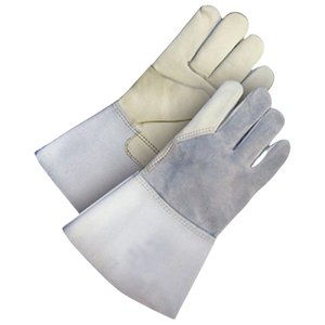 Gants de soudage TIG en cuir de chèvre brun et blanc de qualité supérieure, respirants, avec dos en Nomex pour une grande dextérité, résistants à la chaleur, pour l'extérieur - Product Image 6