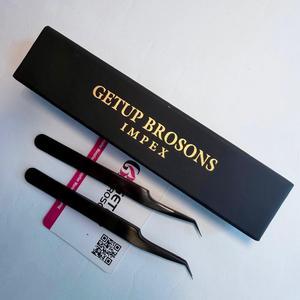 แหนบดึงขนตา Getup Brosons Impex สแตนเลสสตีล ป้องกันไฟฟ้าสถิต ปลายเรียบเคลือบพลาสม่าสีดำ ขนาด 10 มม. - Product Image 2