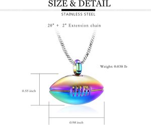 สร้อยใส่เถ้ากระดูกรูปถ้วยสแตนเลสสีรุ้งสำหรับพี่ชายและแฟน - Product Image 6
