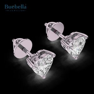 Hop Selling 925 Sterling 18K Gold Plated Silver Full Heart Diamond Earring Joyería clásica para mujeres - Product Image 2