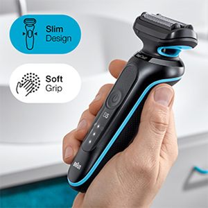 Rasoir électrique rechargeable pour homme, rasoir rotatif à grille pour utilisation humide et sèche, avec étui de voyage, charge rapide, étanche IPX7 - Product Image 2