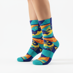 Calcetines atléticos de media pantorrilla personalizados de alta calidad, calcetines antibacterianos transpirables con logotipo personalizado, haz tu propio verano informal colorido - Product Image 2