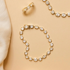 สร้อยข้อมือเพชรทรงรี สีขาวธรรมชาติ เกรด D รับรองโดย GIA สำหรับผู้หญิง รุ่นคลาสสิก - Product Image 5