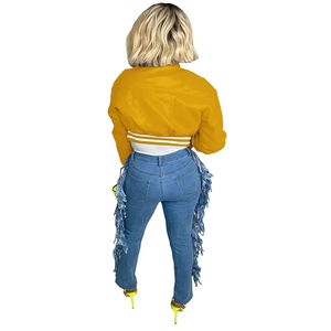 แจ็กเก็ตหนังแฟชั่นปักลายสำหรับสตรีสไตล์วินเทจ - Product Image 5