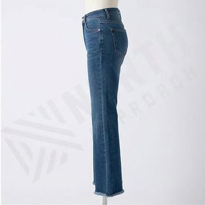 Jeans décontractés pour femmes, style américain, denim, taille haute, coupe skinny, droite, unie, respirante, douce, pour femmes de petite taille - Product Image 3