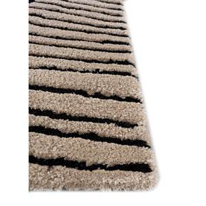 Tapis en laine et viscose gris et noir, tufté à la main, motif abstrait pour usage domestique - Tra-14976 - Product Image 4