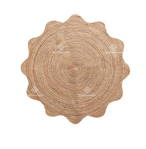 Alfombras de yute y cáñamo trenzadas redondas lavables para el hogar ecológicas tejidas a mano 2000 GSM alfombra de sala de estar DE LA India al mejor precio - Product Image 1