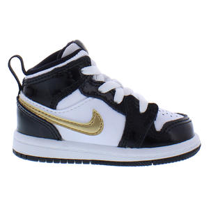 Zapatos Nike Jordan 1 Mid SE para bebés y niños pequeños Color: Negro/Dorado Metálico/Blanco 100% auténticos - Product Image 1