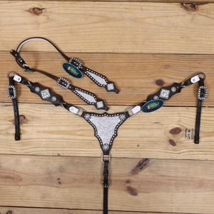 Luxury Western Headstall & Breast Collar Set Premium Horse Tack Designs Luxury Tack Set for Horse Full Draft Horse Full Set - Product Image 1