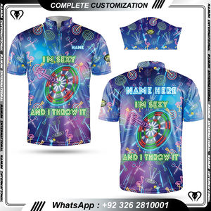 Wholesale Printed Sublimation Cornhole Jersey Quater <b>Zip</b> <b>Shirt</b> Custom Unisex Sport Clothing Quick Dry Breathable - Product Image 5