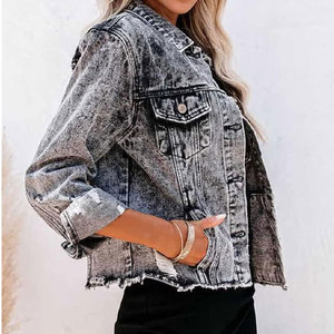 Veste en jean pour femme en coton tricoté respirant à séchage rapide, confortable à porter en hiver, 100% coton, en vente en ligne - Product Image 3